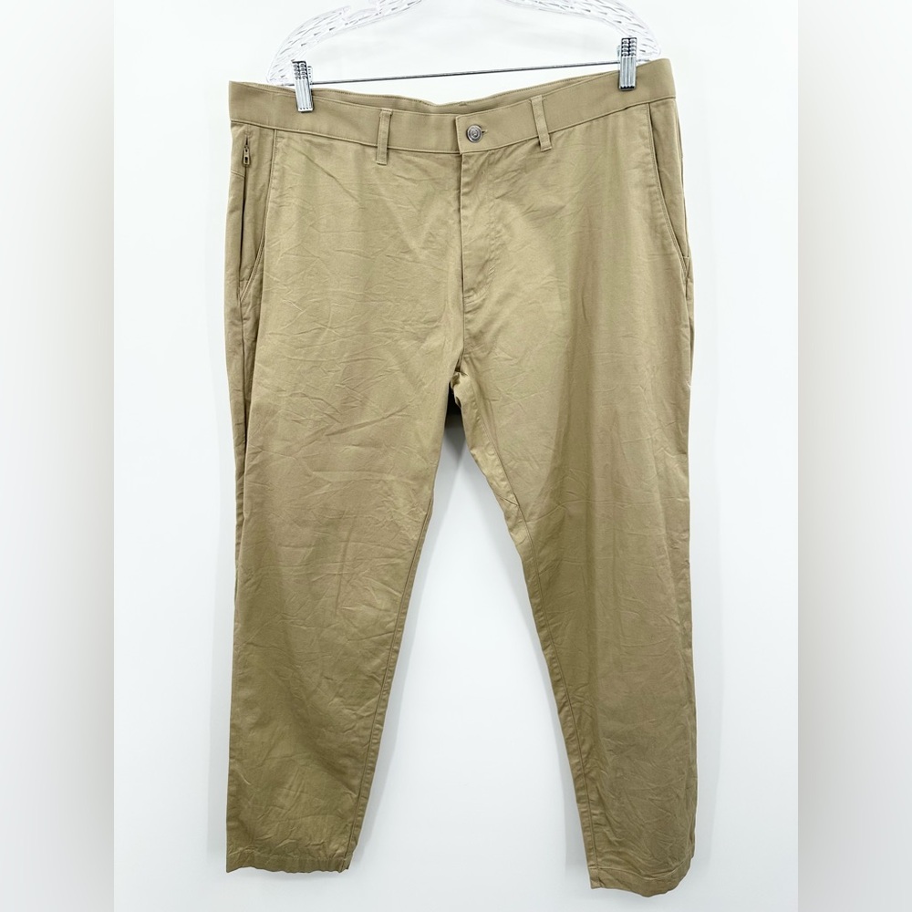 Fabletics Men's The High Side Tan Chino Performance Pants Size 38x32